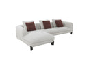 Mardi - Tweed Sectional Sofa With 3 Pillows - Maroon / Beige