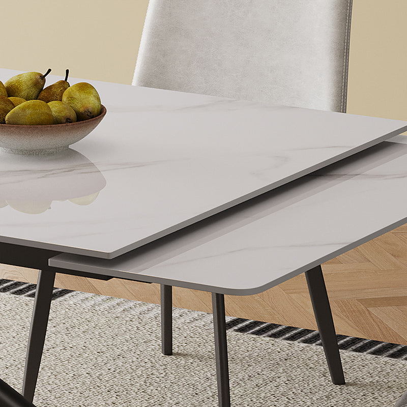 Retractable Sintered Stone Dining Table Set With Chairs