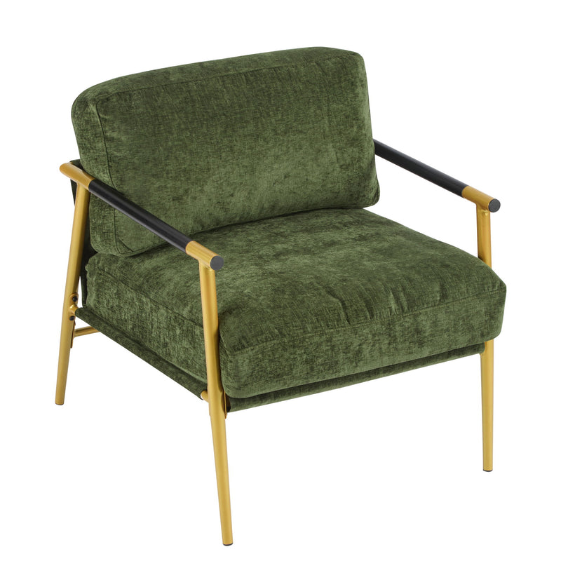 Modern Accent Chair With Plush Cushions, Cozy Seating