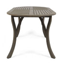 Outdoor Table With Smooth Lines, Slat Top