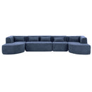 Upholstered Sofa Free Combined Sofa Couch With 2 Chaise Lounge And Five Back Pillows For Living Room