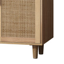 Elegant And Functional Rattan Decorative Storage Cabinet With 4 Doors