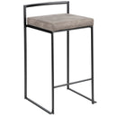 Fuji - Contemporary Stackable Counter Stool (Set of 2) - Black / Stone