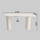 Modern Cream Style Dining Table With Round Wave Legs, 4 - 8 Person - Cream White