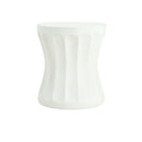 Outdoor Round Concrete Antique White Side Table, Living Room End Table - Antique White