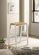 Edgeworth - Wood Backless Counter Stool (Set of 2) - White - Atlantic Fine Furniture Inc