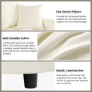 Modern Chaise Lounge Upholstered Sofa Couch With Tufted Seat And Detachable Pillows For Living Room