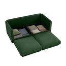 Stylish Chenille Sofa With Storage Seat And Cylindrical Backrest