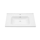 Rectangular Single Vanity Top With 1 Faucet Hole And Overflow, 35" X 20", Sink Only - White