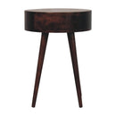 Nordic Circular Shaped Bedside Table - Walnut
