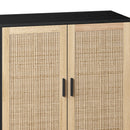 Elegant And Functional 4 Door Rattan Decorative Storage Cabinet