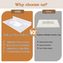 Bianco Carrara Venato Elegant Marble Vanity Top, Bathroom Vanity With Undermount Sink, Sintered Stone