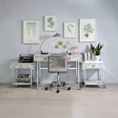Tigress - Writing Desk - White Printed Faux Marble & Chrome Finish - Atlantic Fine Furniture Inc