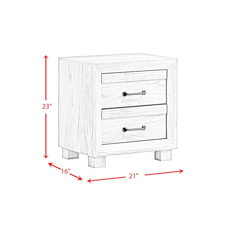 Fort Worth - 2 Drawer Nightstand With USB - White