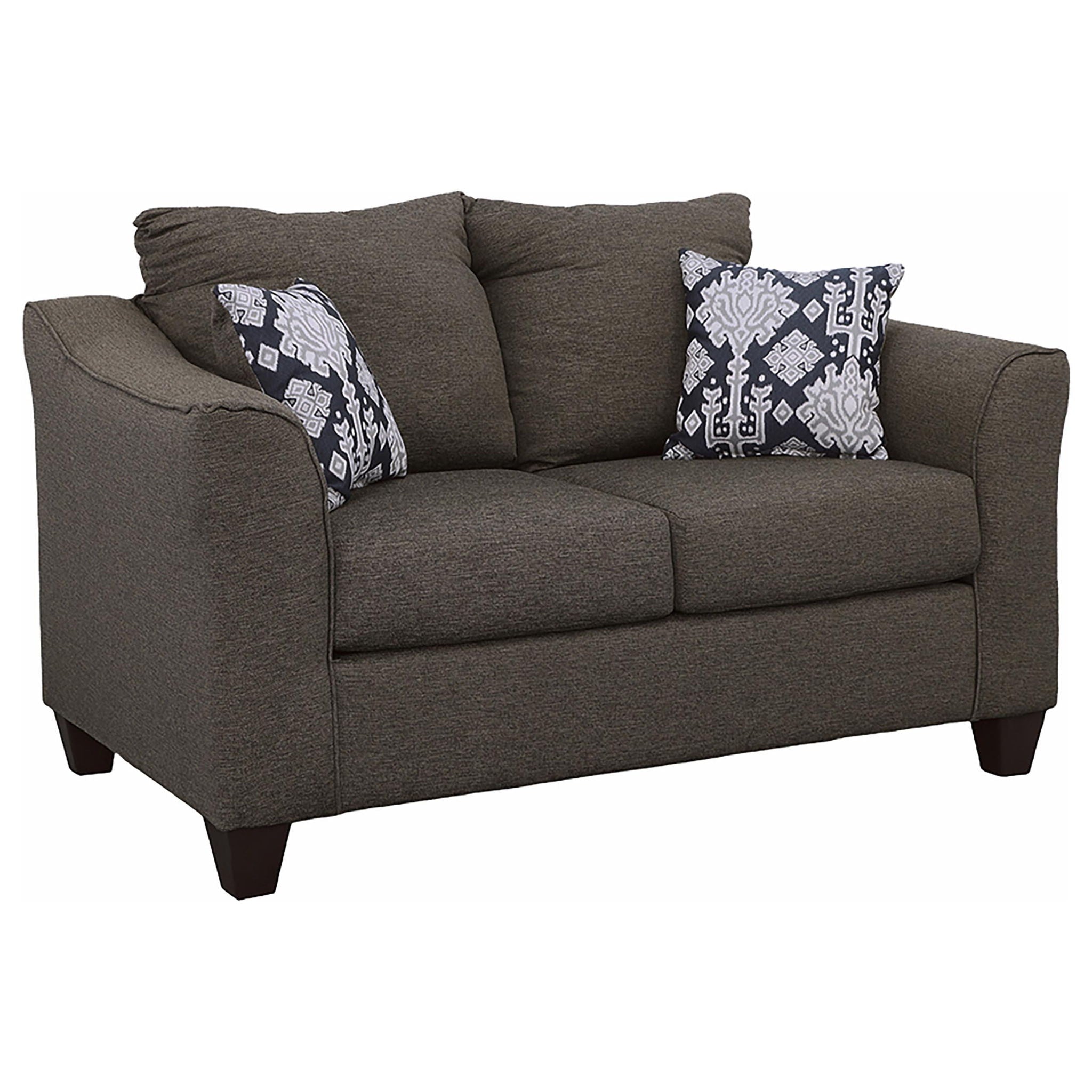 Salizar 2-piece Upholstered Flared Arm Sofa Set Grey