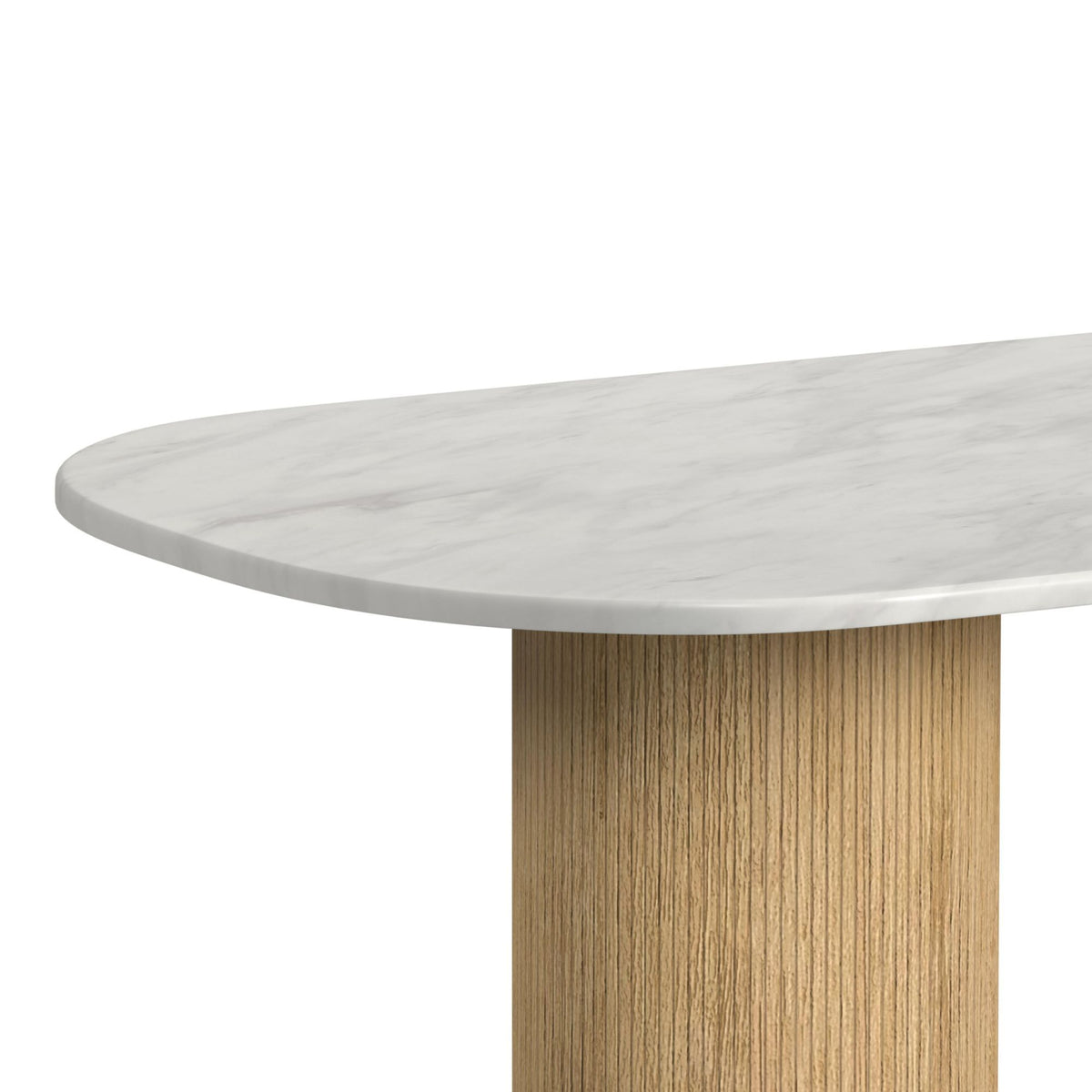Sylvie Oval Dining Table With Faux Marble Top in Black by Elements International, view 16