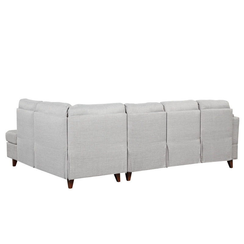 Modern Linen Fabric Sofa, L-Shape Couch With Chaise Lounge, Sectional Sofa With One Lumbar Pad