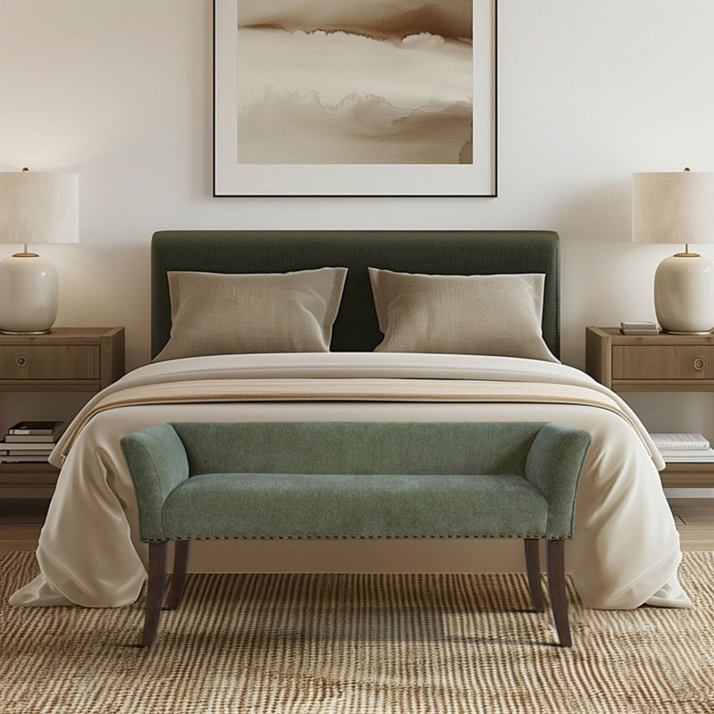 Elegant Design Bench Upholstery, Solid Wood Frame