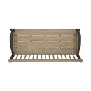 Slatted Bench With Built In Shelf