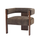 Modern Upholstered Accent Arm Chair With Barrel Back Design