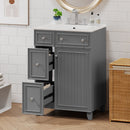 Transitional Style Bathroom Vanity Cabinet With Ceramic Sink