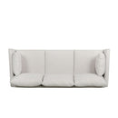 Diaphanous - Upholstered 3 Seater Sofa With 2 Accent Pillows And Wood Legs