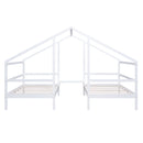 Double Twin Size Triangular House Beds with Built-in Table,White(Old SKU:WF286895AAK)