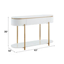 Daveigh - Sofa Table - White High Gloss & Gold