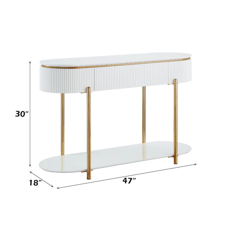 Daveigh - Sofa Table - White High & Gold