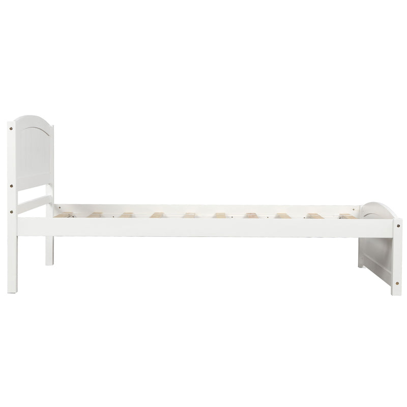 Platform Bed With Headboard, Footboard And Wood Slat Support - Wood