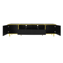 TV Stand For TVs Up To 80", Entertainment Center With 2 Shelves And LED Lights