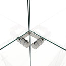 Modern Display Cabinet With LED Lights, Transparent Tempered Glass 2 Door Storage Case With 3 Shelves