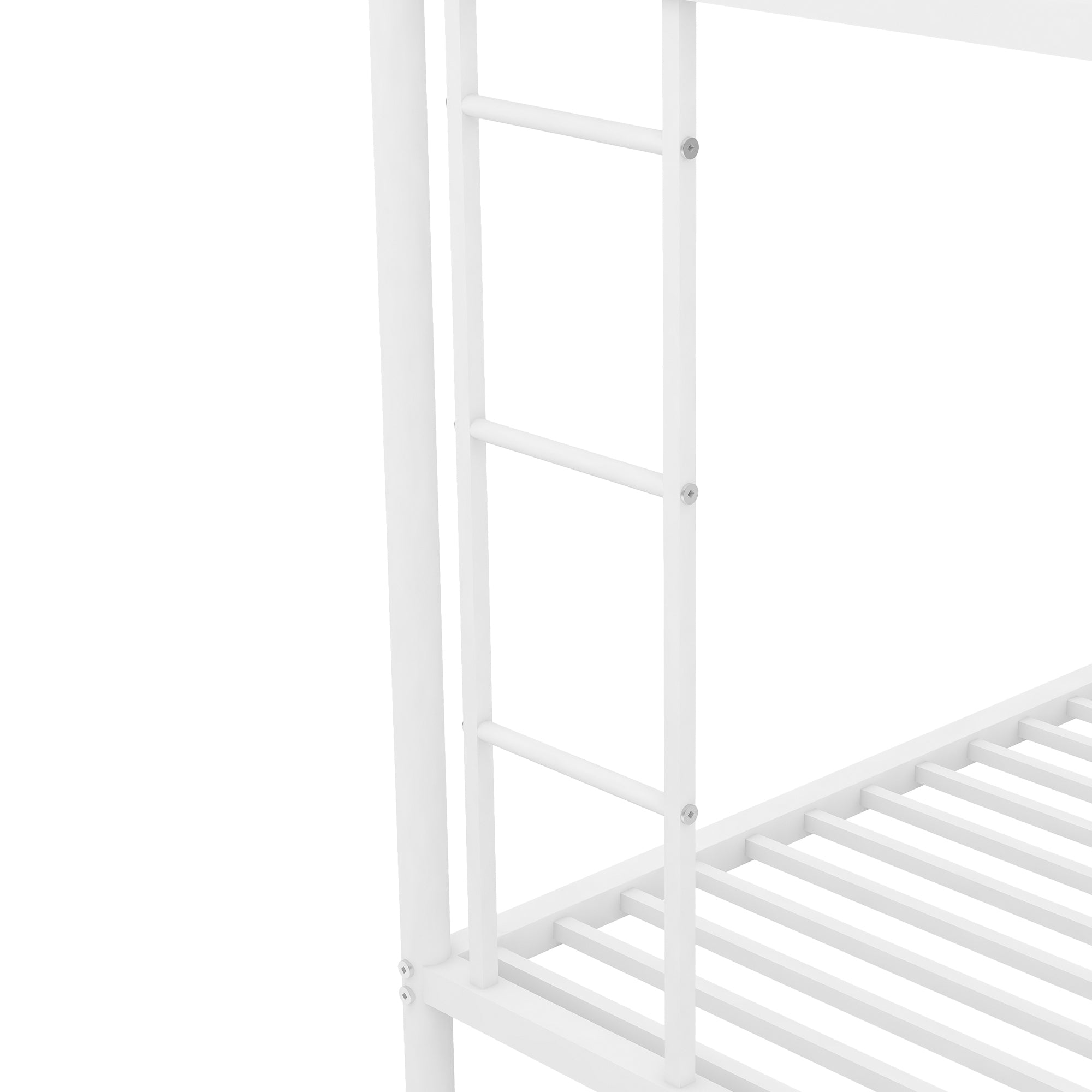Twin over Full Bed with Sturdy Steel Frame, Bunk Bed with Twin Size Trundle, Two-Side Ladders, White(OLD SKU:MF194424AAK) - Atlantic Fine Furniture Melbourne FL