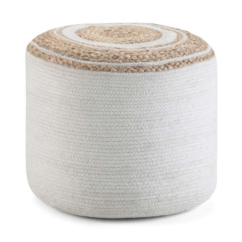 Serena - Handcrafted Round Braided Pouf