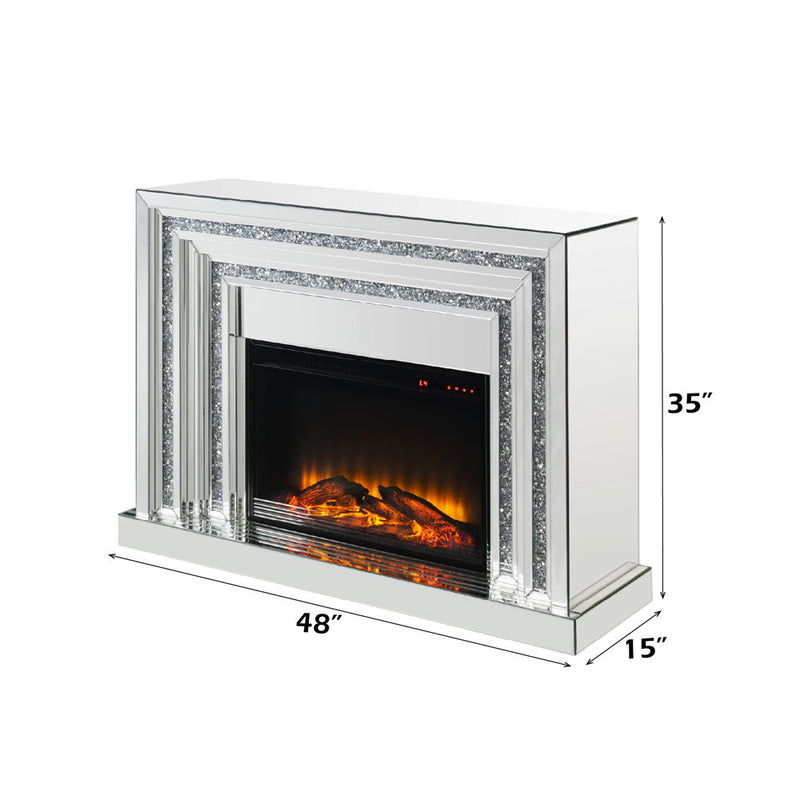 Noralie - Fireplace - Mirrored - Wood - 35"