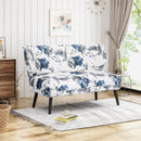 Elegant Classic Upholstered Loveseat With Curved Backrest