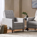 Upholstered Fabric Recliner With Button Tufted (Set of 2) - Light Gray
