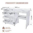 4 In 1 Folding Sewing Table With Lockable Wheels, Multi Functional Craft Station - White