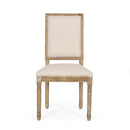 French Country Style Dining Chair With Upholstered Seating And Fluted Legs