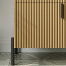 Fluted Bathroom Vanity With Ceramic Sink, Freestanding Design