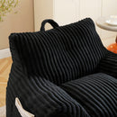 Giant Plush Bean Bag Chair With Armrests And Footstool