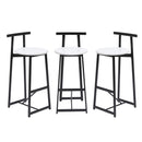 Modern Bar Stools With Backrest For Kitchen (Set of 3)