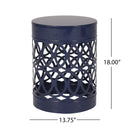 Outdoor Metal Large End Table, Modern Design
