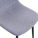 Luxury Simple Chair Linen Cotton High Resilience Dining Chair With Black Metal Legs (Set of 4) - Light Gray