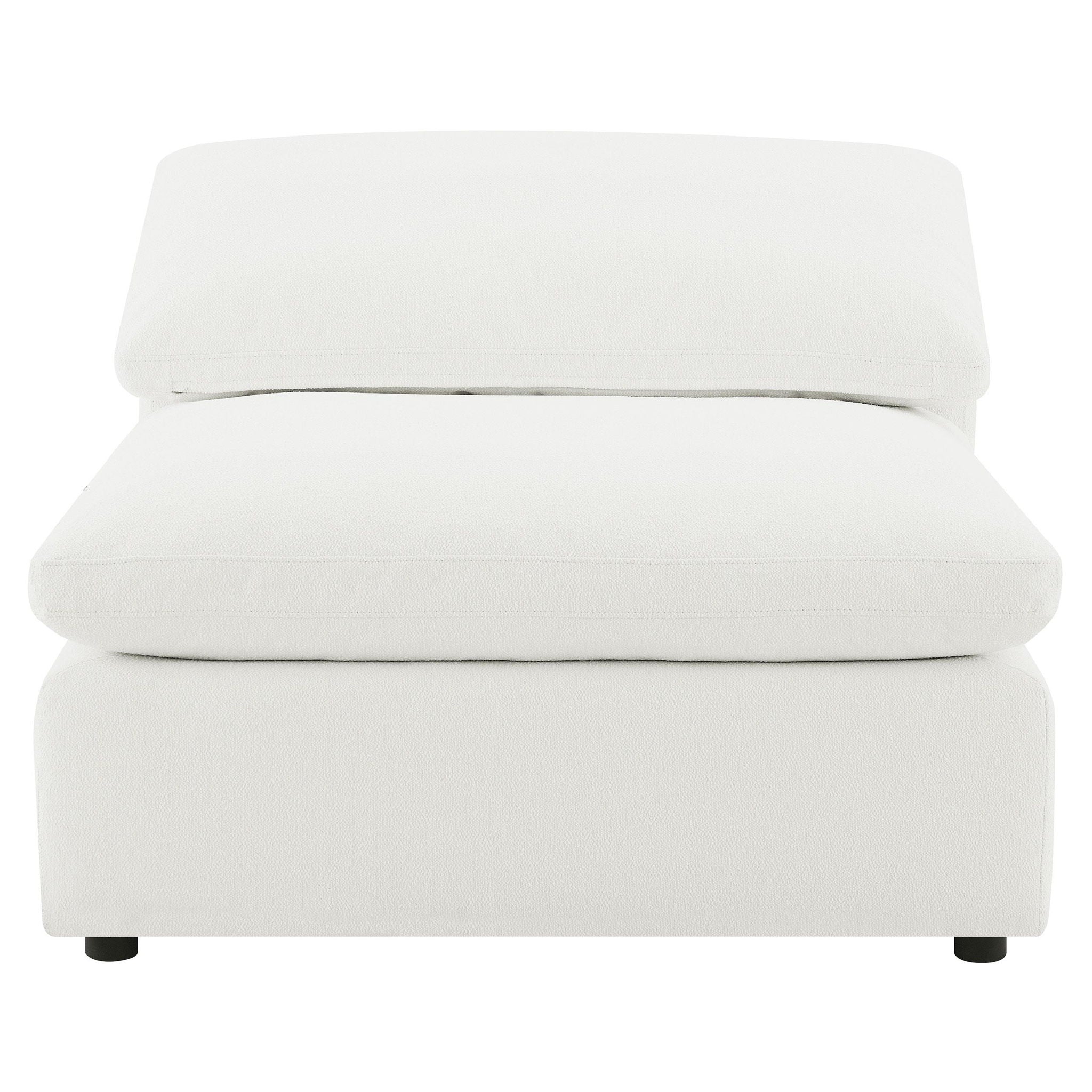 Raleigh Boucle Upholstered Armless Chair Ivory - Atlantic Fine Furniture Melbourne FL