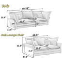 Modern Comfy Upholstered Sofa Cloud Couch, Deep Seat Couches With Multiple Large Soft Pillows
