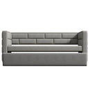 Upholstered Twin Size Daybed With Trundle, Padded Back And Sides - Gray