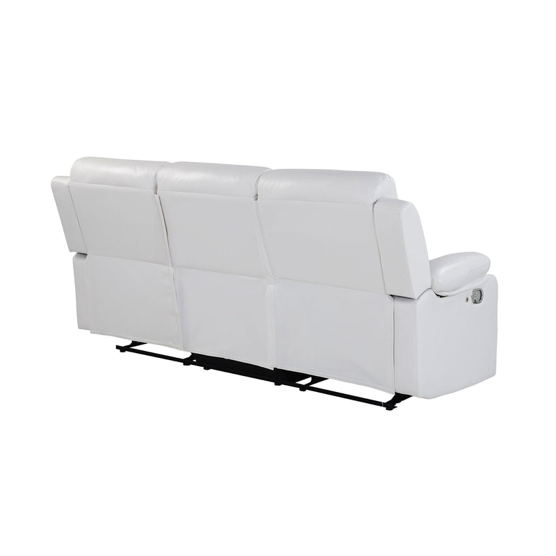 Blanche - Reclining Sofa With LED Lights Frame, Pillow Top Arms - White