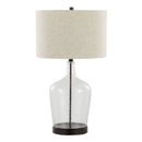 Botella - Contemporary Table Lamp Built In USB Port (Set of 2) - Clear / Oil Bronze / Natural