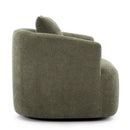 360° Swivel Barrel Sofa Chair With Throw Pillow, Chenille Upholstered Accent Chair